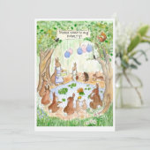 Woodland Birthday Party Invitation Kaart (Staand voorkant)