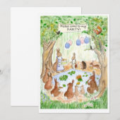 Woodland Birthday Party Invitation Kaart (Voorkant / Achterkant)