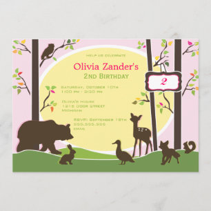 Woodland Birthday Party Invitation Kaart