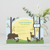 Woodland Birthday Party Invitation Kaart (Staand voorkant)