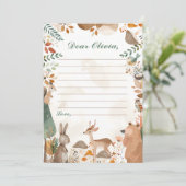 Woodland Birthday Time Capsule Note Bericht Kaart (Staand voorkant)