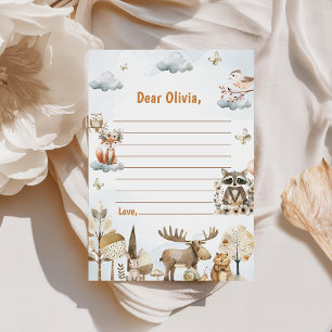 Woodland Birthday Time Capsule Note Bericht Kaart