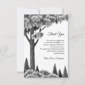 Woodland Black rouwbegrafenis bedankkaart (Voorkant)