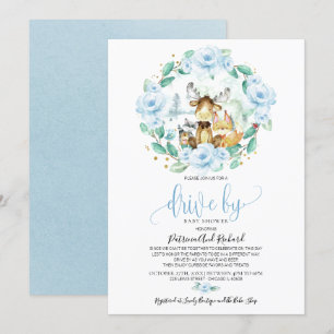 Woodland Bloemen Groene Drive By Baby Shower Kaart