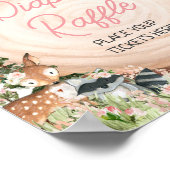 Woodland Bloemen Hout Slice Luier Raffle Poster (Hoek)