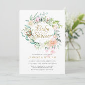 Woodland Bloemenrozen Couples Baby Shower/Sprinkle Kaart (Staand voorkant)