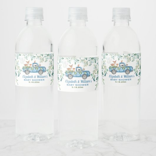Woodland Blue Vrachtwagen Waterfles Label Waterfles Etiket (Flessen)