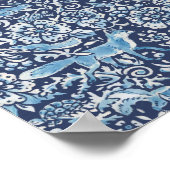 Woodland Blue White Animal Forest Fox Rabbit Bird Poster (Hoek)