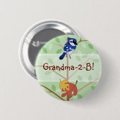 Woodland Bluejay Button (Voorkant /achterkant)