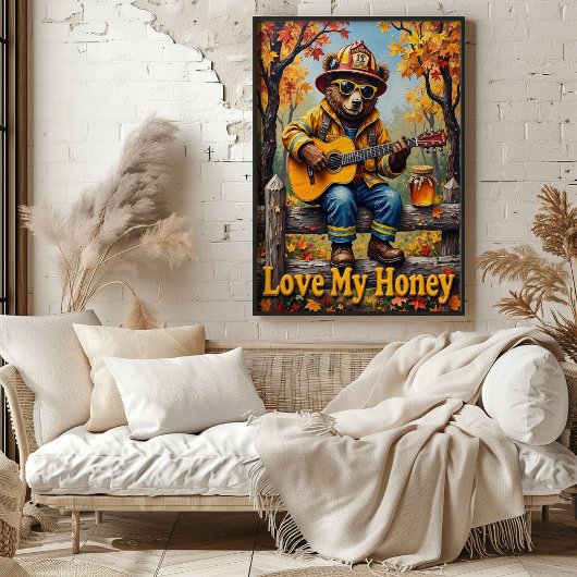 Woodland Blues: Rustieke Serenade van de Leeuw Poster