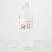Woodland Blush Baby Shower Water Bottle Label Waterfles Etiket (Voorkant)
