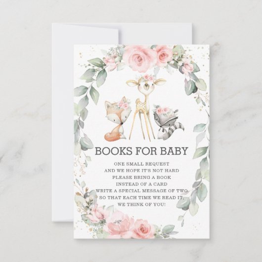 Woodland Blush Bloemen Groene Boeken voor Baby Kaa Kaart (Voorkant)