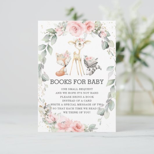 Woodland Blush Bloemen Groene Boeken voor Baby Kaa Kaart (Staand voorkant)