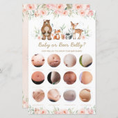Woodland Blush Floral Baby of Beer Belly Game (Voorkant / Achterkant)