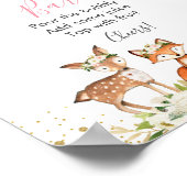 Woodland Blush Floral Baby shower Mimosa Bar Poster (Hoek)