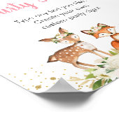 Woodland Blush Floral Editable Party Sign Poster (Hoek)