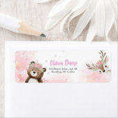 Woodland Blush Return Address Label for Baby Girl (Insitu)