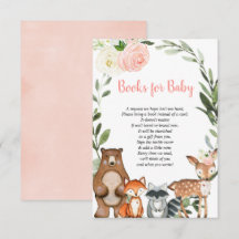 Woodland blush roze book request girl baby shower