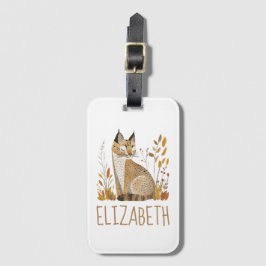 Woodland Bobcat Mooie Gepersonaliseerde Bagagelabel
