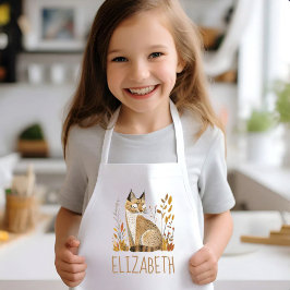 Woodland Bobcat Mooie Gepersonaliseerde Kinder Schort