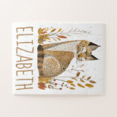 Woodland Bobcat Schattig Gepersonaliseerd Legpuzzel (Horizontaal)