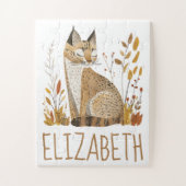 Woodland Bobcat Schattig Gepersonaliseerd Legpuzzel (Verticaal)