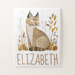 Woodland Bobcat Schattig Gepersonaliseerd Legpuzzel