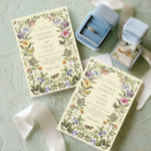 Woodland Boho  Botanische Wildflower bruiloft Kaart