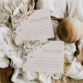 Woodland Boho  Botanische Wildflower bruiloft RSVP Kaartje
