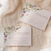 Woodland Boho  Botanische Wildflower bruiloft RSVP Kaartje