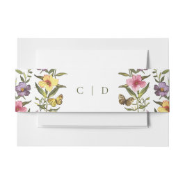 Woodland Boho  Botanische Wildflower bruiloft Uitnodigingen Wikkel