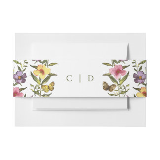 Woodland Boho Botanische Wildflower bruiloft Uitnodigingen Wikkel