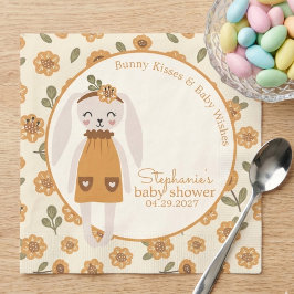 Woodland Boho Bunny Baby Shower Napkins Servet