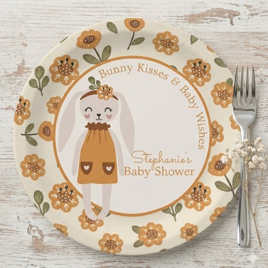 Woodland Boho Bunny Baby Shower Papieren Bordje