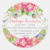 Woodland boho Floral Business of Personal Craft Ronde Sticker (Voorkant)