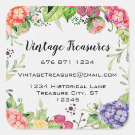 Woodland boho Floral Business of Personal Craft Vierkante Sticker