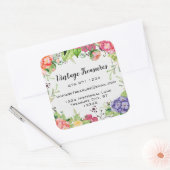 Woodland boho Floral Business of Personal Craft Vierkante Sticker (Envelop)