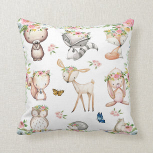 Woodland Boho Fox Deer Bunny Nursery Pillow Kussen