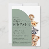 Woodland Boho Modern Neutral Baby shower Kaart (Voorkant)