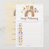 Woodland Boho Rainbow Emoji Pictionary Shower (Voorkant / Achterkant)