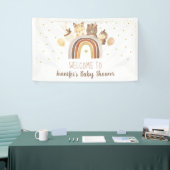 Woodland Boho Rainbow Gold Baby shower Spandoek (Beurs)