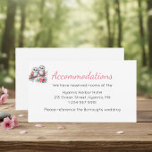 Woodland Boho Rustic Owl Wedding Accommodations Informatiekaartje