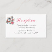 Woodland Boho Rustic Owl Wedding Reception Informatiekaartje (Voorkant)
