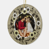 Woodland BOHO Sunflower Foto Keramisch Ornament (Links)