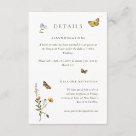 Woodland Boho Vintage Botanical Wedding Details Informatiekaartje