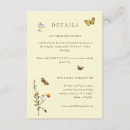 Woodland Boho Vintage Botanical Wedding Details Informatiekaartje