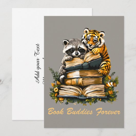  Woodland Book Club Feestdagenkaart (Voorkant / Achterkant)