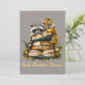  Woodland Book Club Feestdagenkaart (Staand voorkant)