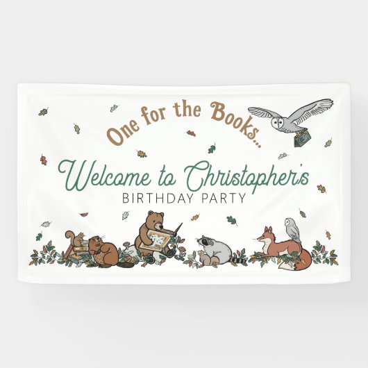 Woodland Book Thema Verjaardagsfeest Welkom Spandoek (Horizontaal)