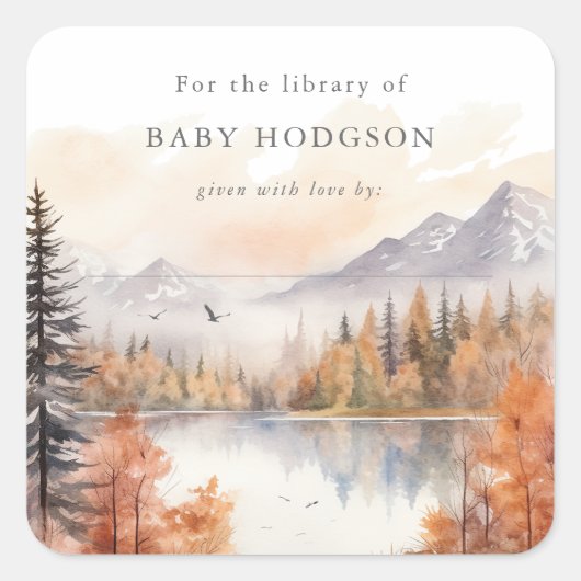 Woodland Bookplate Sticker Book Label Forest Boy (Voorkant)